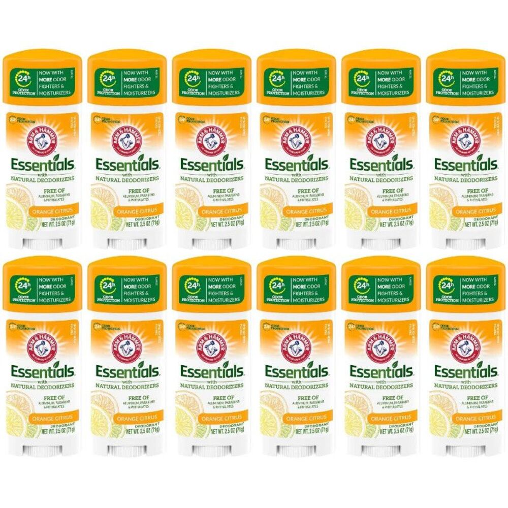 12-PACK Arm & Hammer Essentials Deodorant Orange Citrus 2.5 oz
